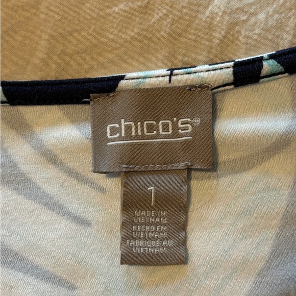 Chicos Trobal Tropics Sanibel V Neck Dress in Aqua Pearl Size 1 or M or 8 - Picture 3 of 3